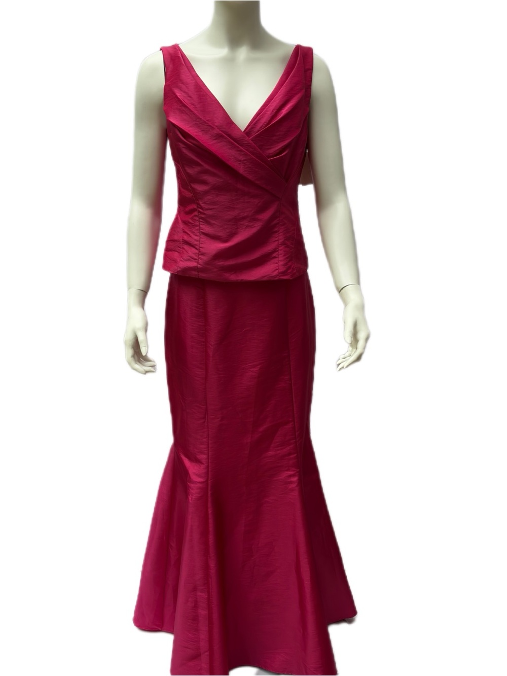 Davids Bridal Pink V Neck Size 6-8 Cocktail Gown 2 pc Dress NWT